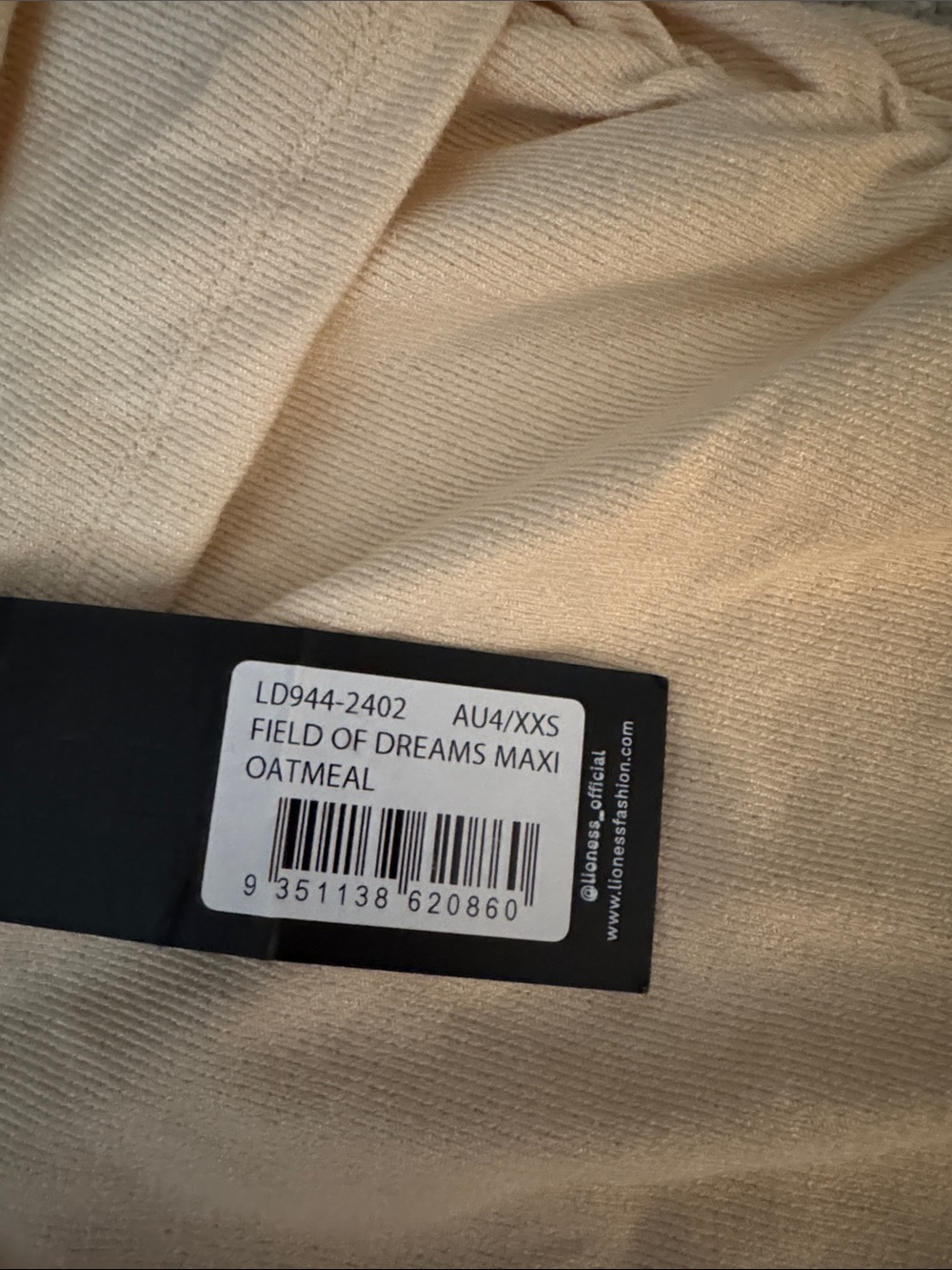 Lioness Strapless Pleated Maxi Dress in Cream - Picture 3 of 3